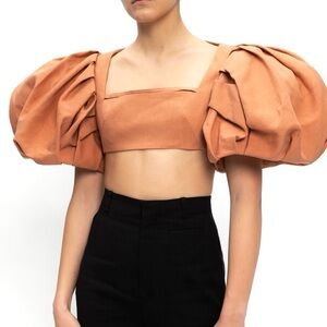 NEW JACQUEMUS PUFF SLEEVE CROP TOP